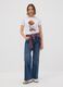 White pure cotton jersey T-shirt with dog print, regular fit_1