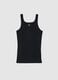 Pure black cotton tank top regular fit_4