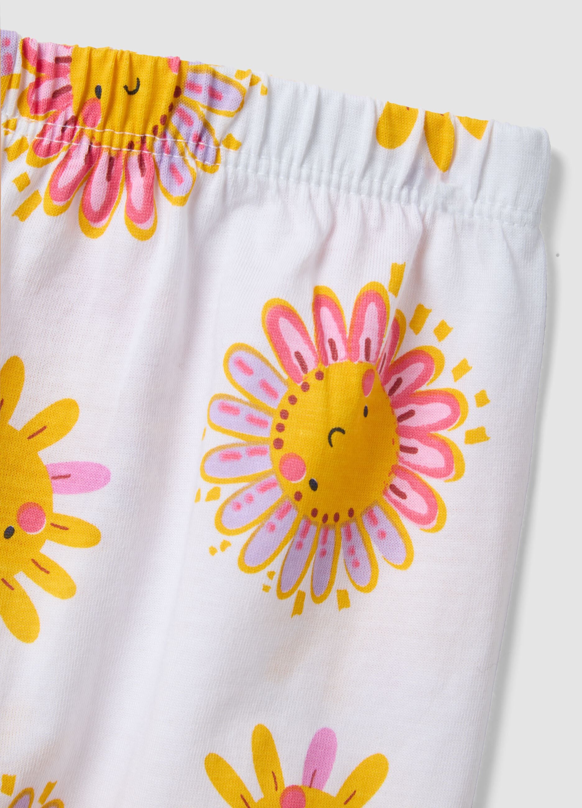 Multicolour pure cotton short baby pyjamas with floral print