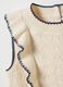 Beige pure cotton regular fit waistcoat for baby girl_2
