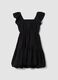 Black pure cotton boat-neck dress, wide fit_4