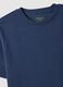 Blue Cotton Blend Crew Neck T-shirt Regular Fit_5