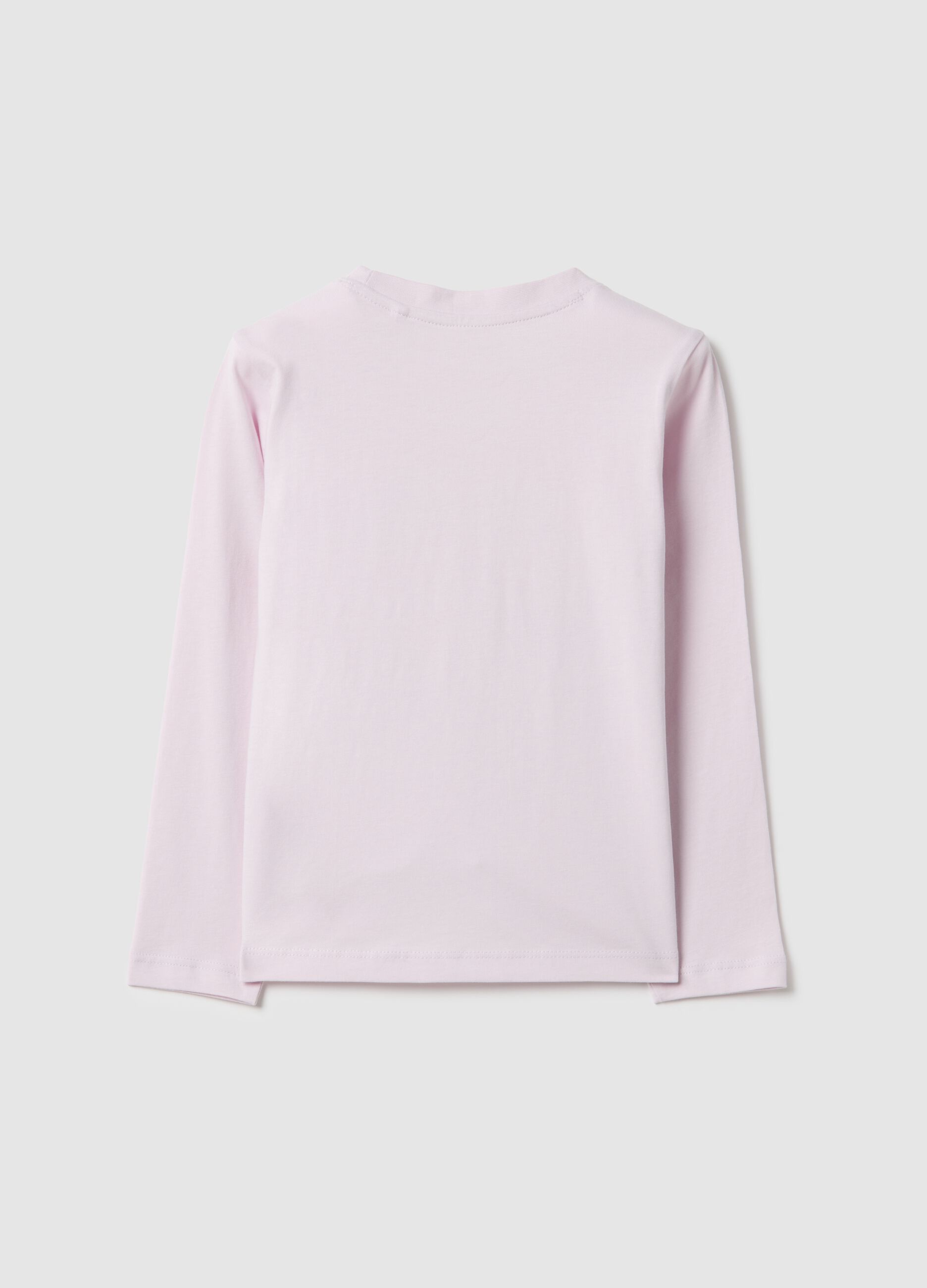 Girls' regular fit pink pure cotton T-shirt with print