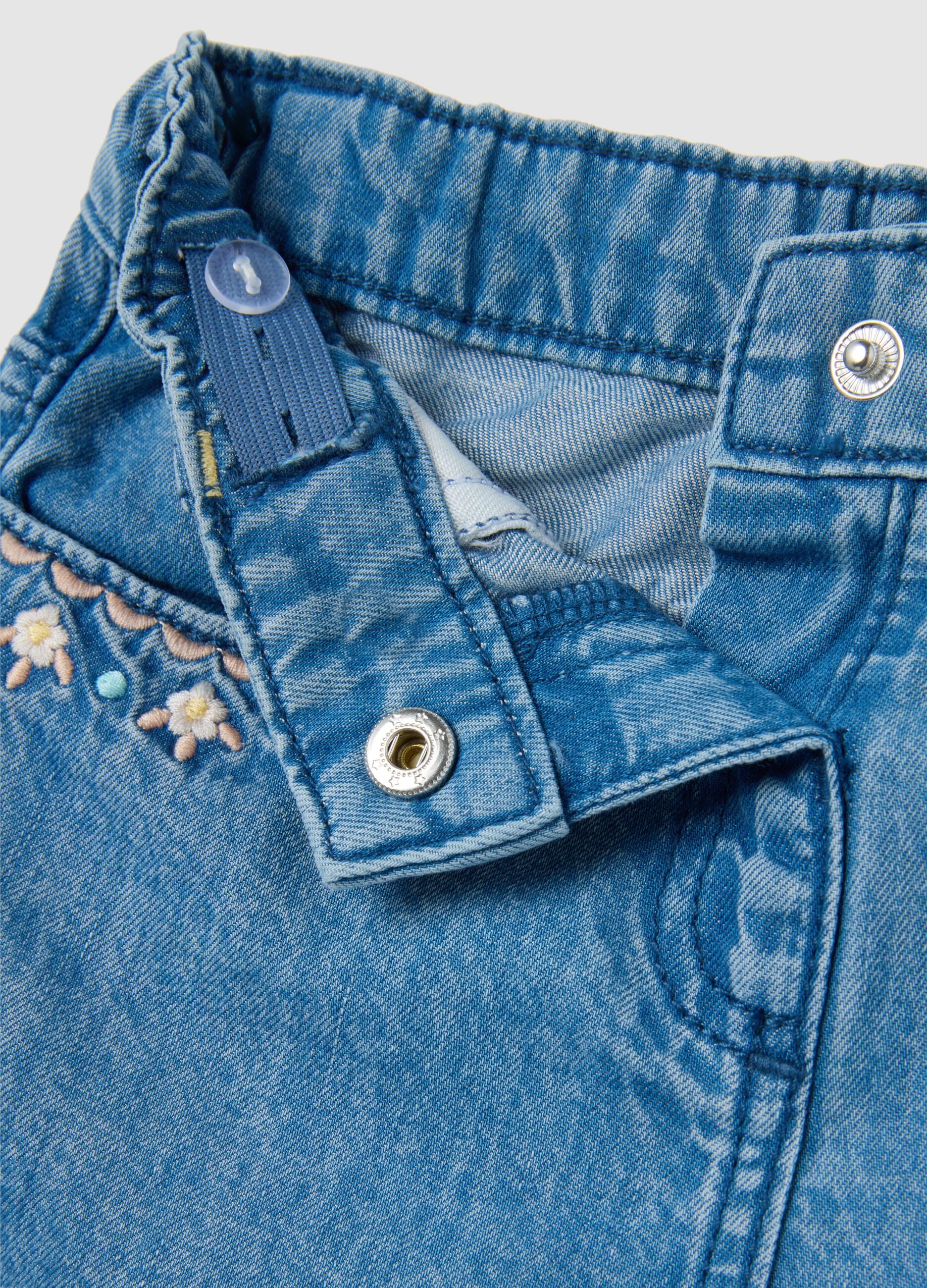Baby girls&rsquo; blue regular-fit shorts in denim