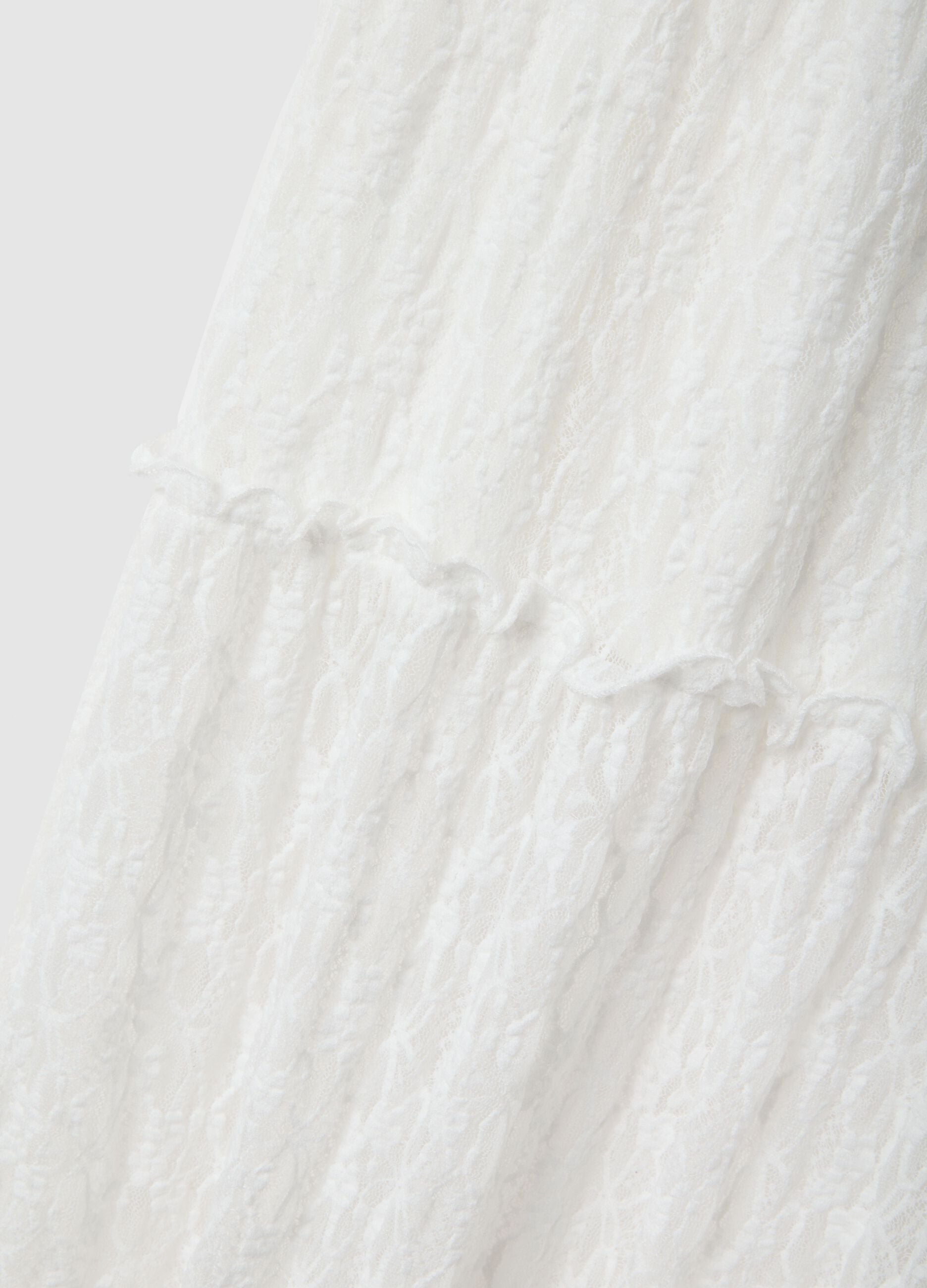 White Lace Long Skirt Regular Fit