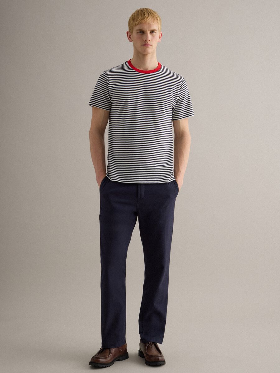 Regular fit multicolour striped pure cotton T-shirt_2