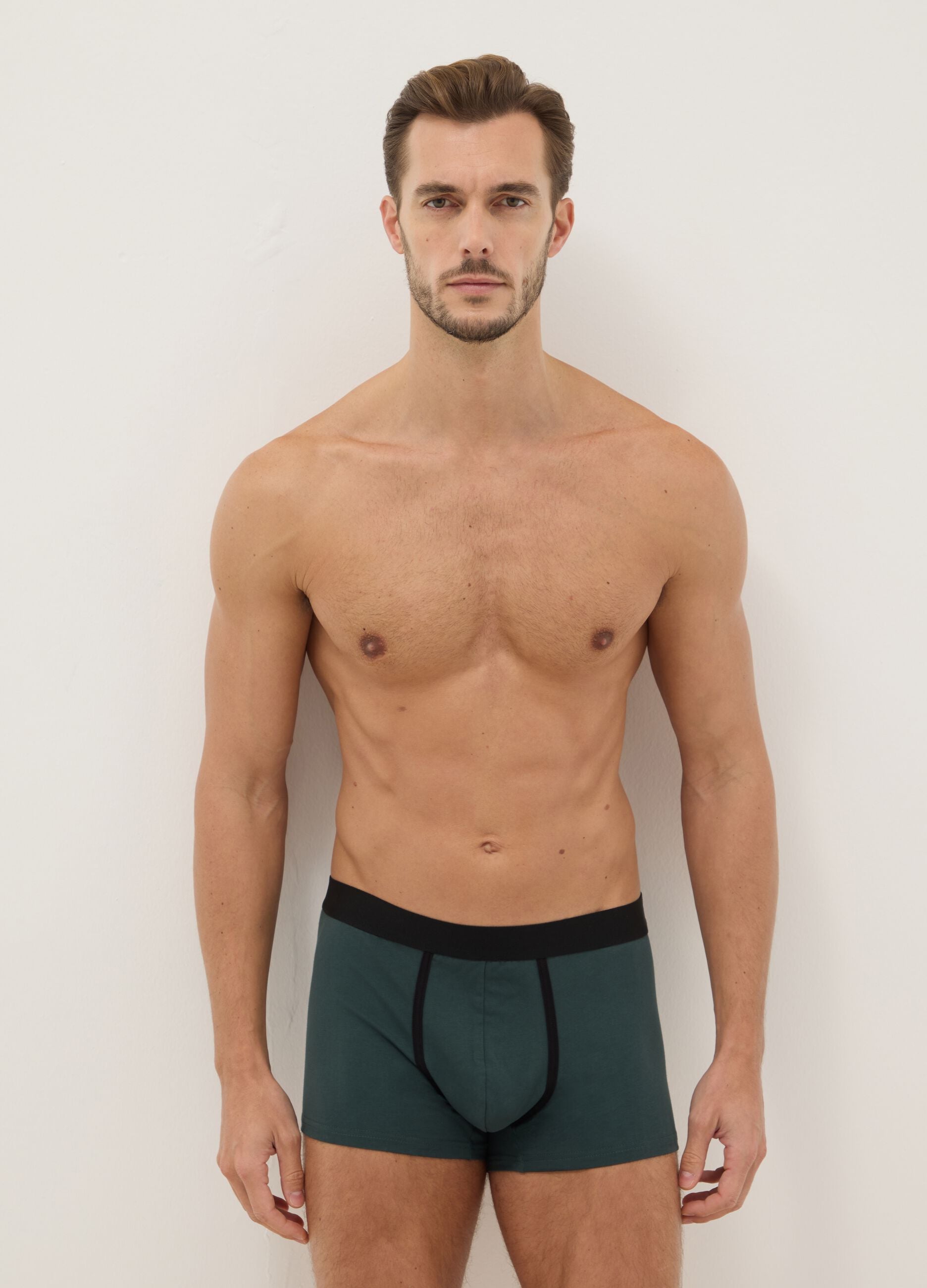 Tripack of multicoloured stretch cotton boxers regular fit