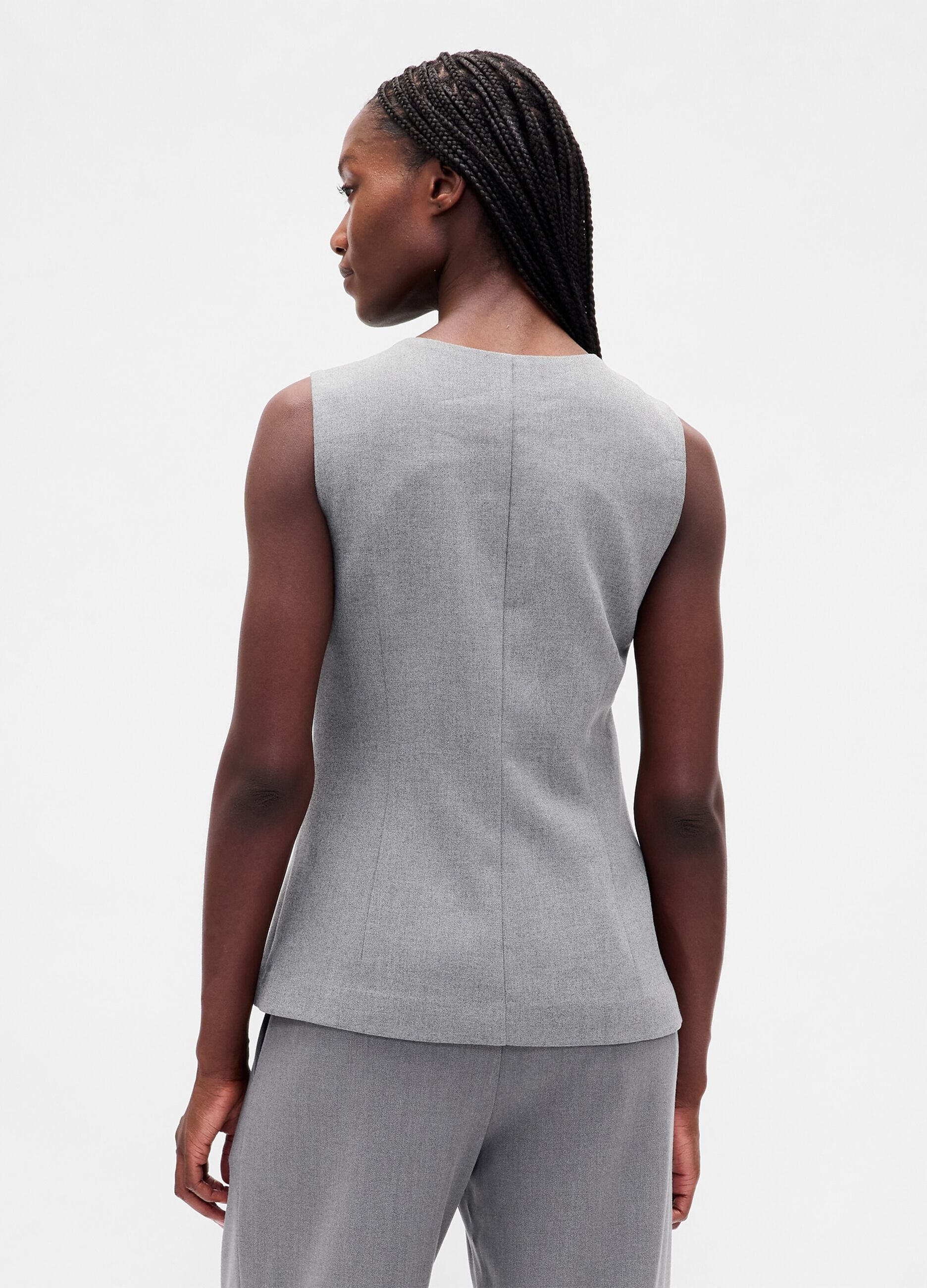 Grey Waistcoat in Stretch Fabric