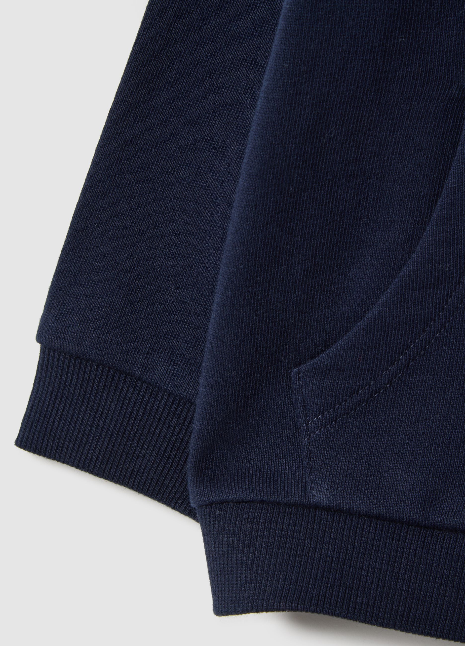 Girls' blue hoodie in pure cotton regular fit