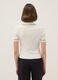 White viscose blend slim fit polo with contrast stitching_2
