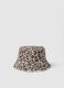 Multicolour Leopard Print Cotton Bucket Hat for Girls_0