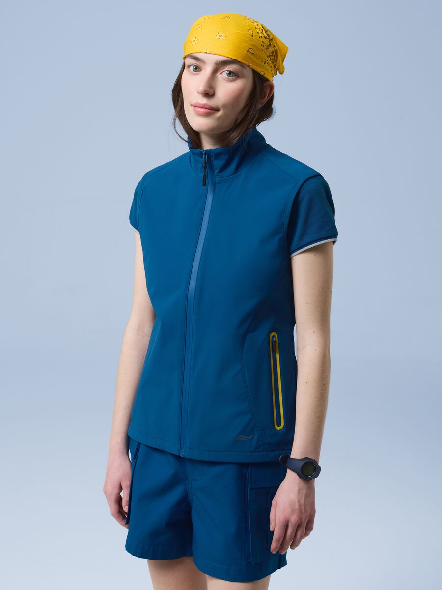 ALTAVIA SAILING blue windproof gilet in stretch fabric with zip_2