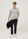 Grey short sleeve polo shirt in pure cotton_2