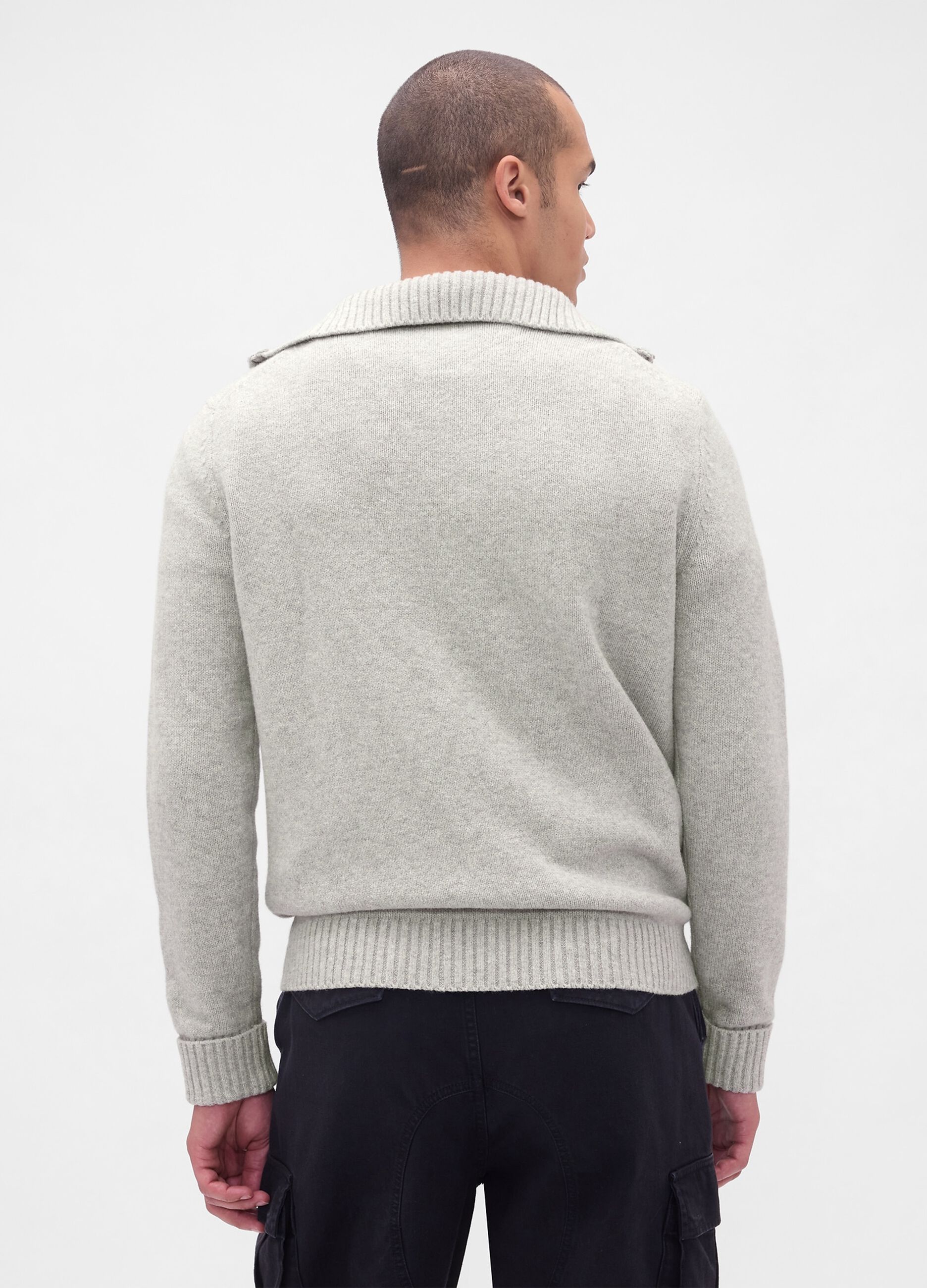 Grey zip-up jumper