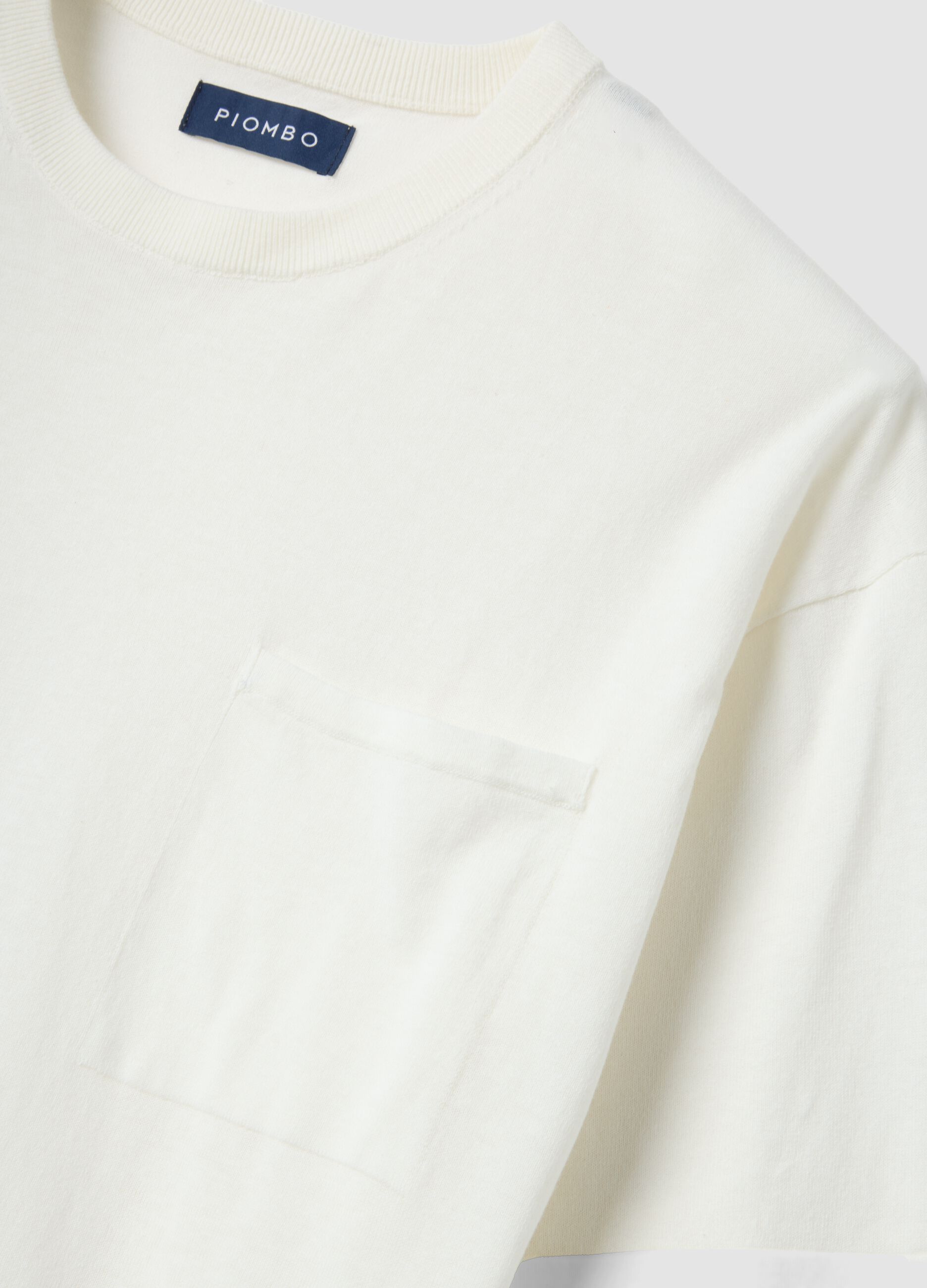 White pure cotton short-sleeve regular-fit T-shirt