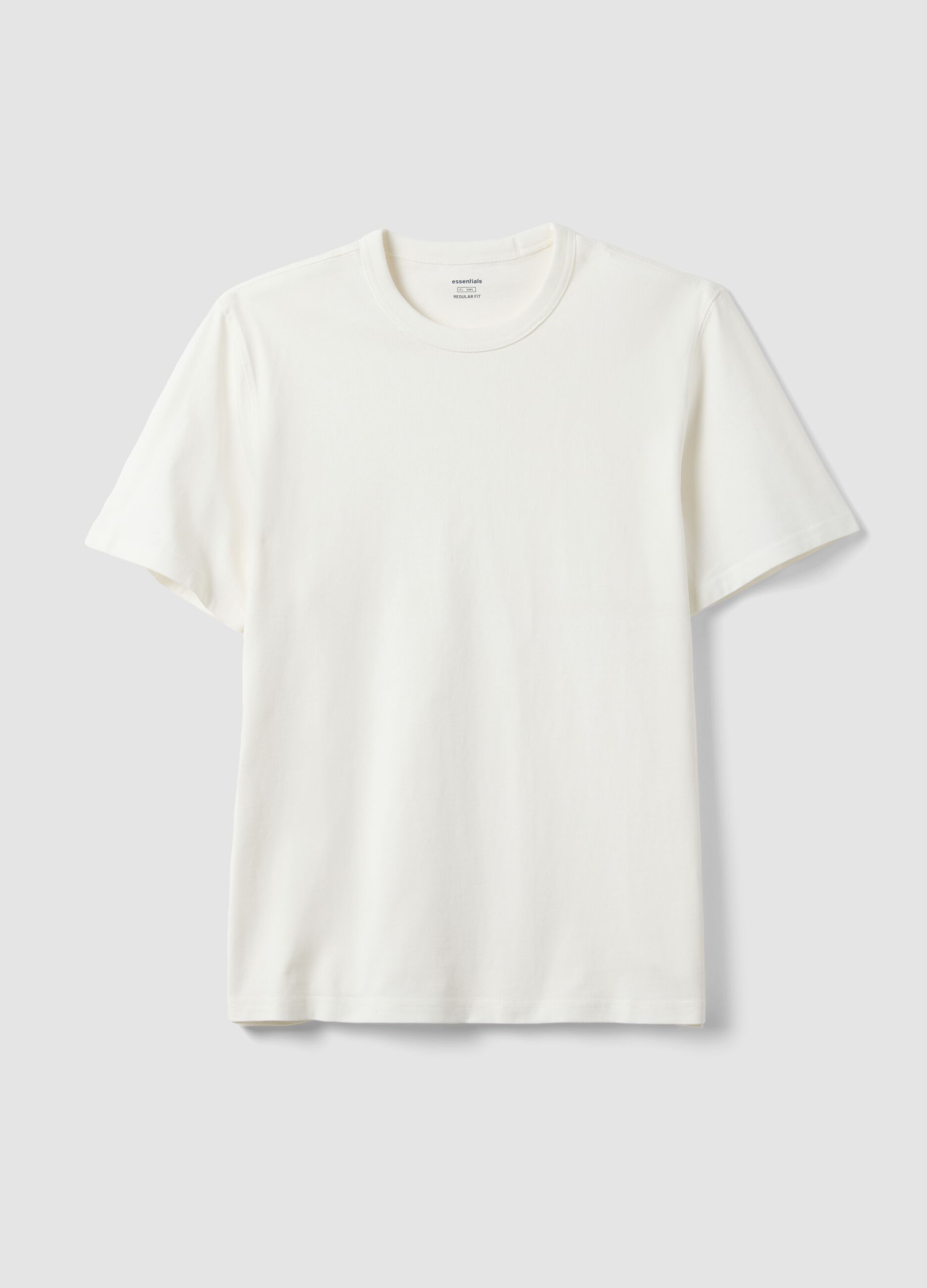 White pure cotton short sleeve t-shirt regular fit