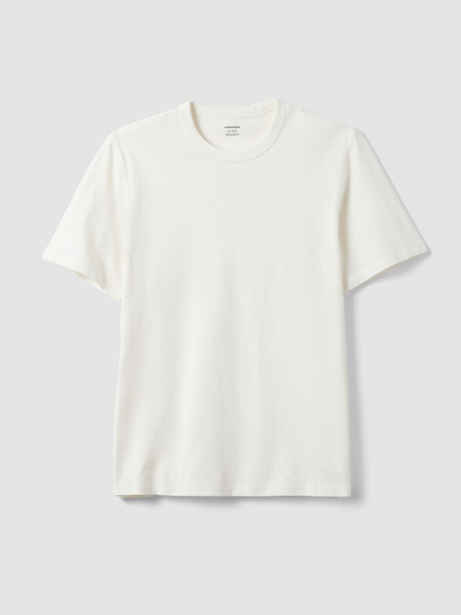 White pure cotton short sleeve t-shirt regular fit_4