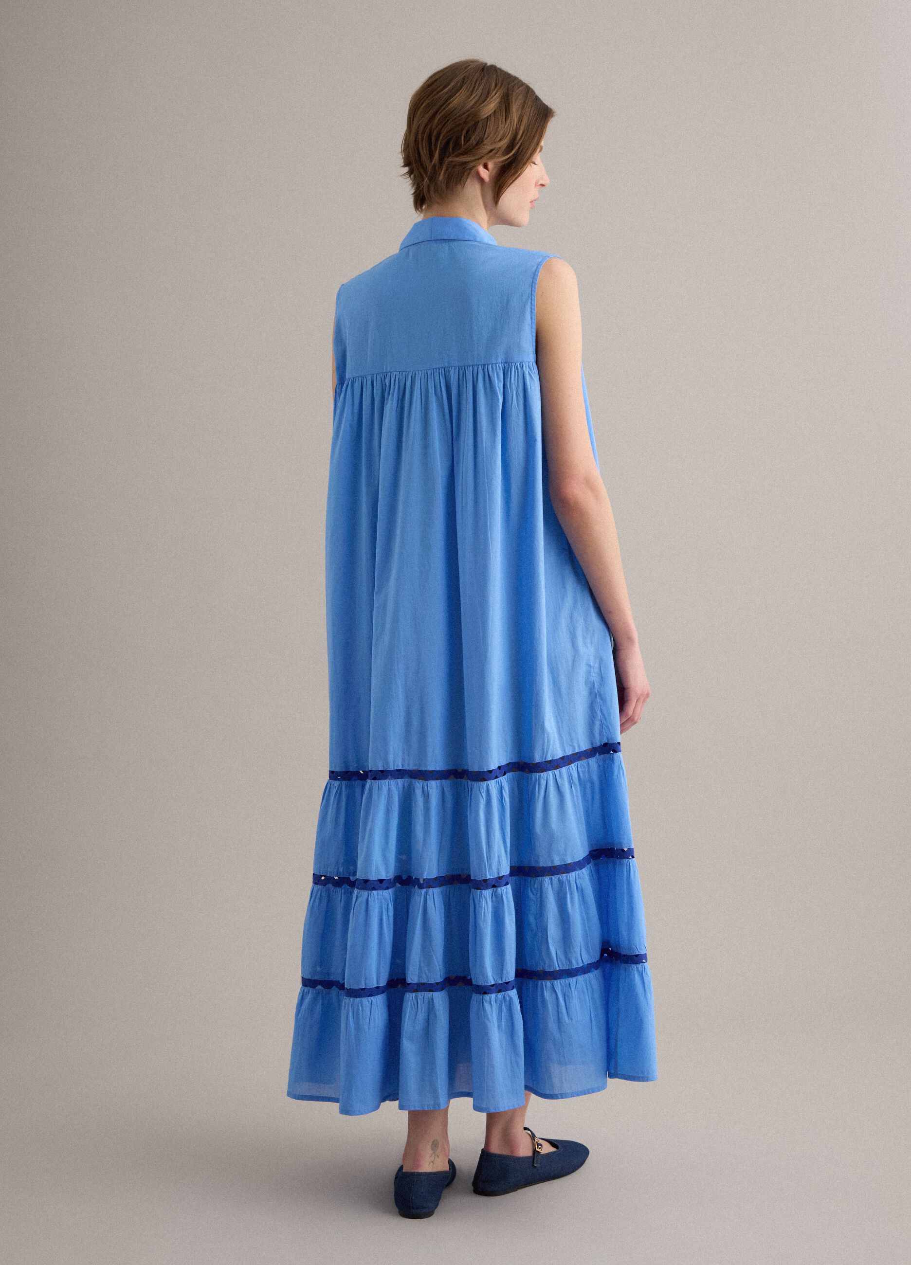 Light Blue Pure Cotton Shirt Dress