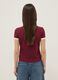 Red stretch cotton regular fit t-shirt with print_3