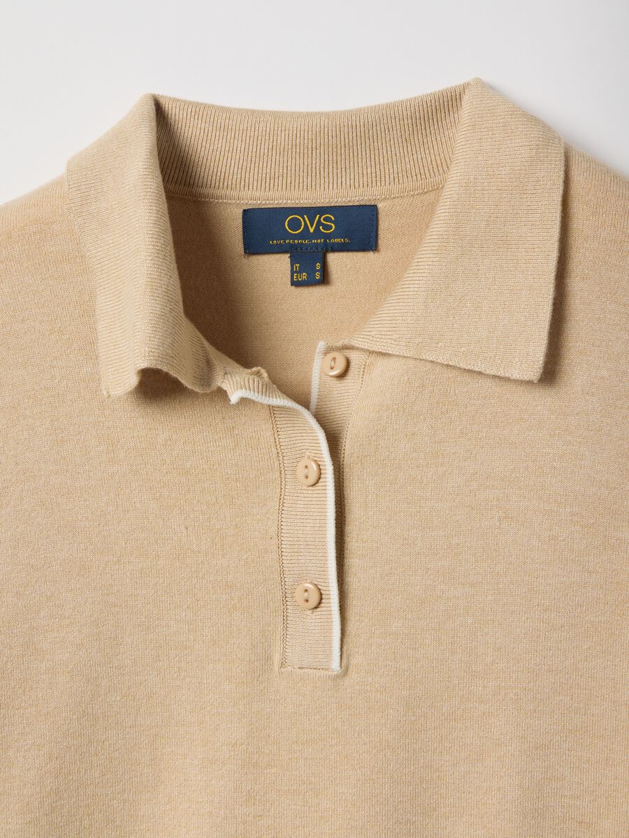Polo in misto viscosa beige regular fit_5