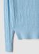Sky-blue fitted viscose-blend cable-knit crew-neck jumper for girls_3