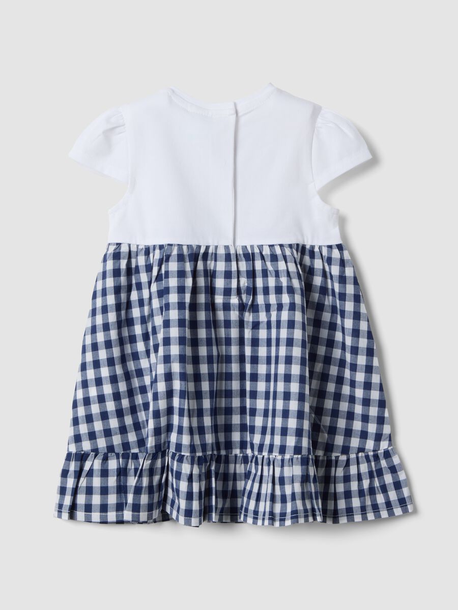 Multi-colour stretch cotton wide dress for girls with Minnie_1