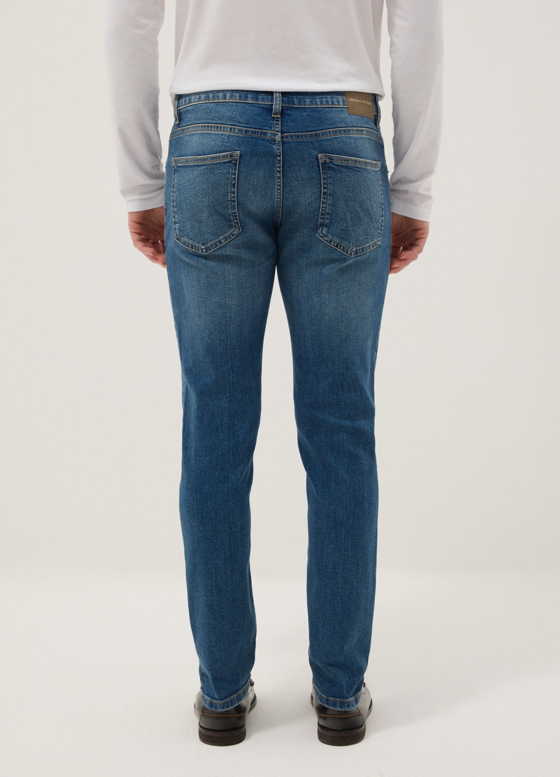 Blue Stretch Cotton Skinny Fit Jeans