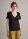 Black pure cotton V-neck regular fit T-shirt_2