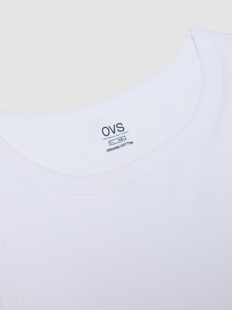 White pure cotton tank top regular fit_5