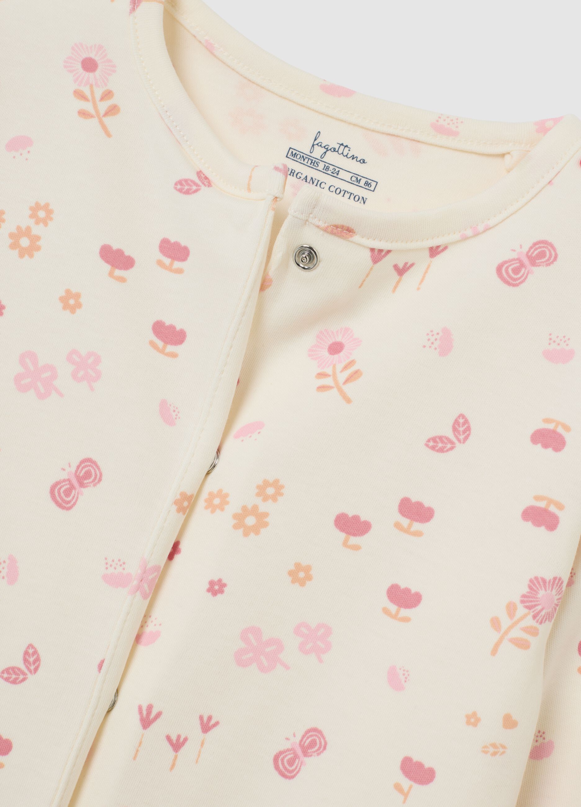 Multicolour pure cotton baby sleepsuit twin-pack