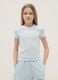 Multicolour striped slim fit stretch cotton girls' T-shirt_0