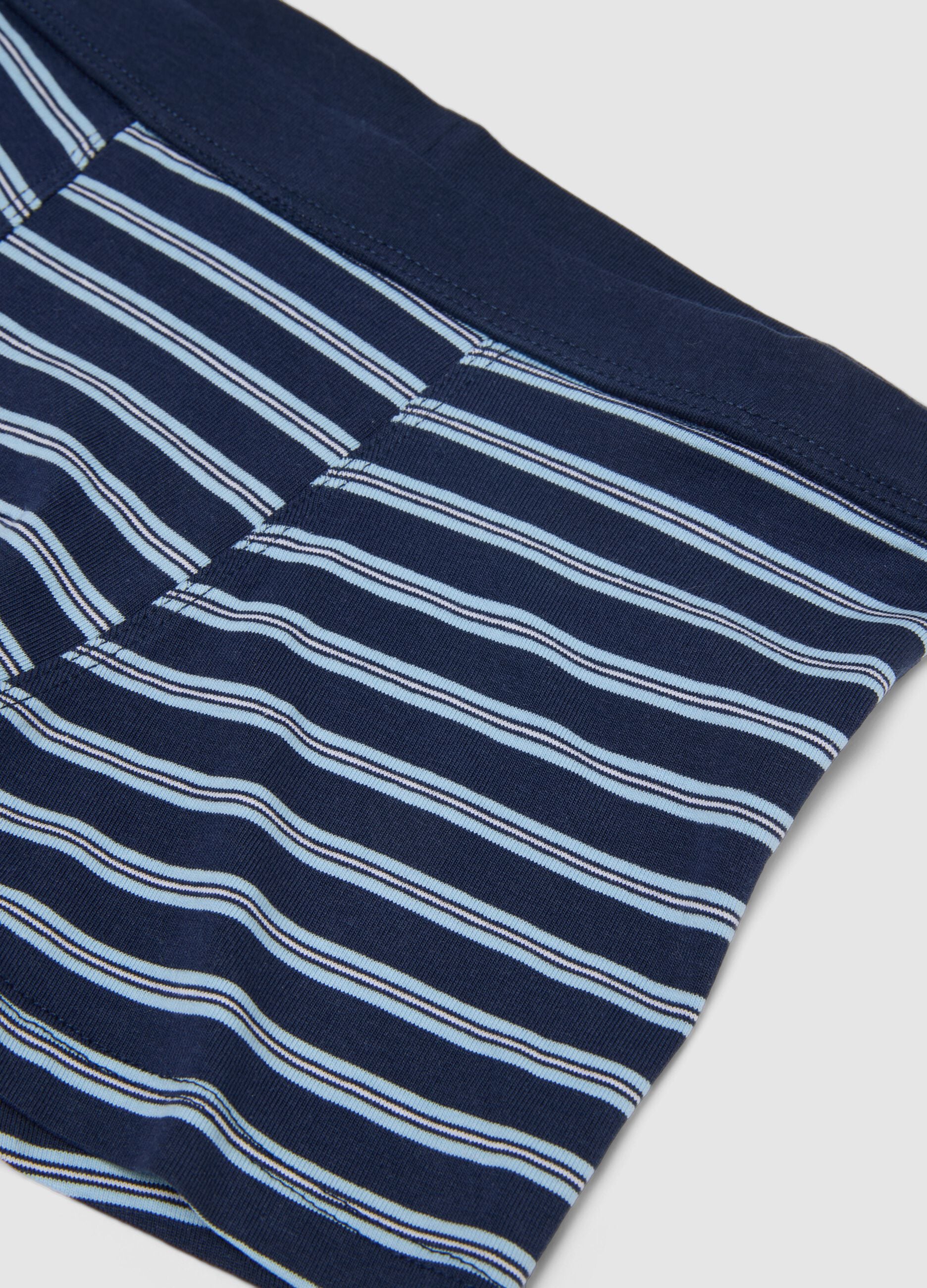 Elasticated cotton boxers with multicolour stripes for boys