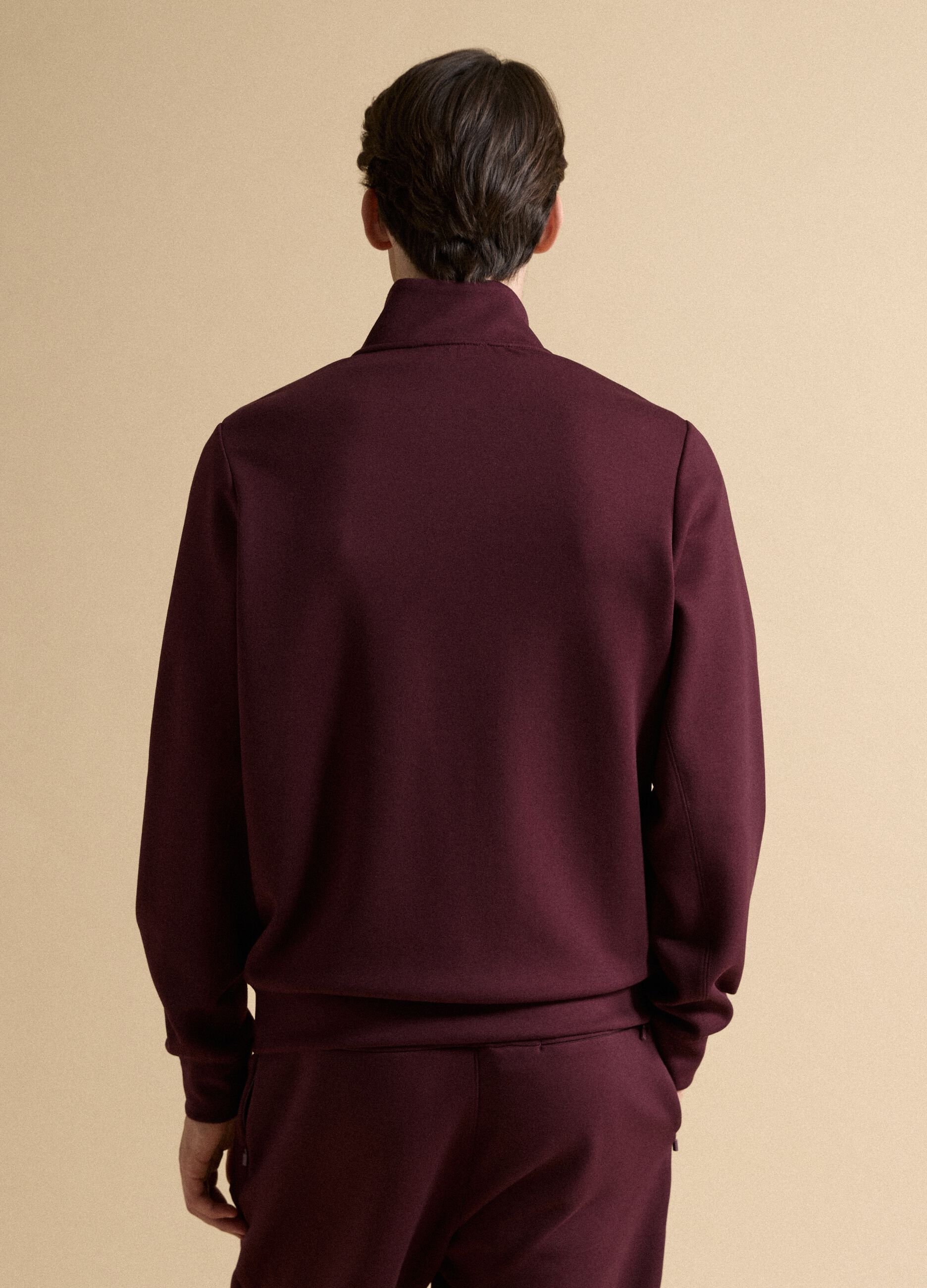 Red full-zip jacket with stretch Easy Dry fabric, regular fit