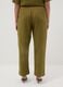 Green Linen Blend Regular Fit Trousers_2