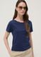 Blue pure cotton short-sleeve T-shirt_0