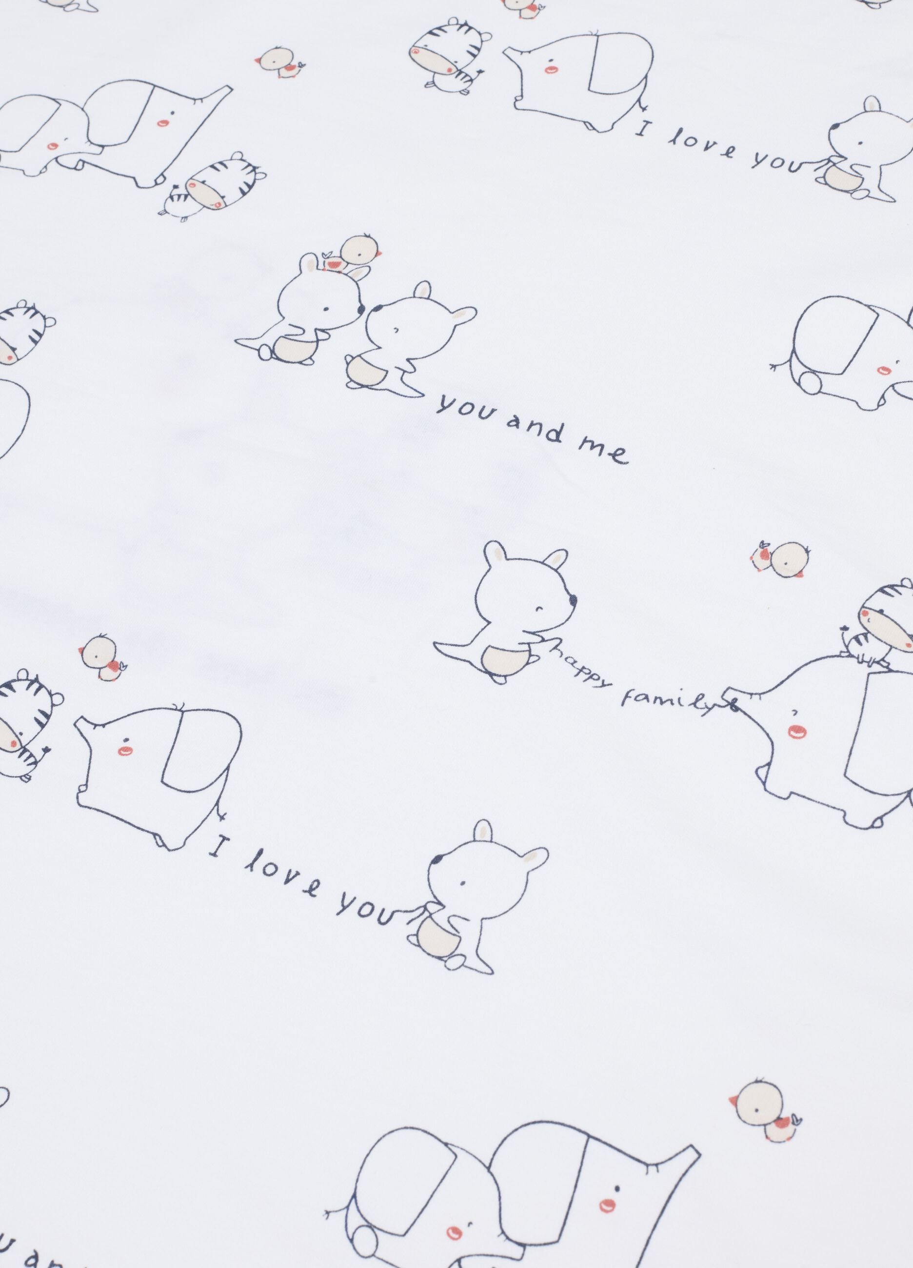 Pure Cotton White Baby Blanket with Embroidered Animals