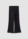 Black organic cotton flared trousers_1