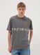 Grey pure cotton T-shirt with Dragon Ball prints, relaxed fit_0
