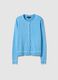 Blue viscose blend cardigan regular fit with buttons_4