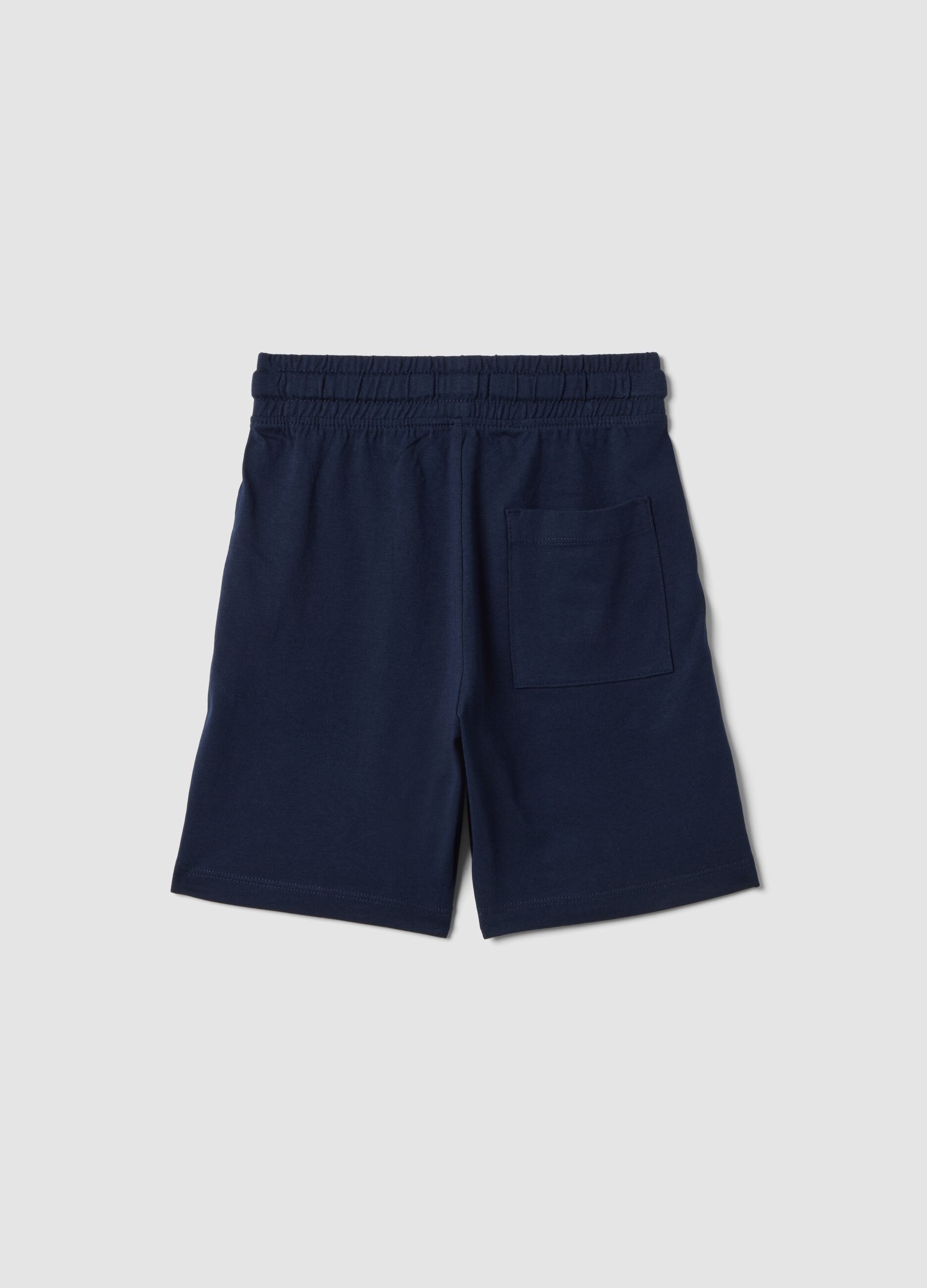 Boys&rsquo; regular-fit pure cotton blue shorts