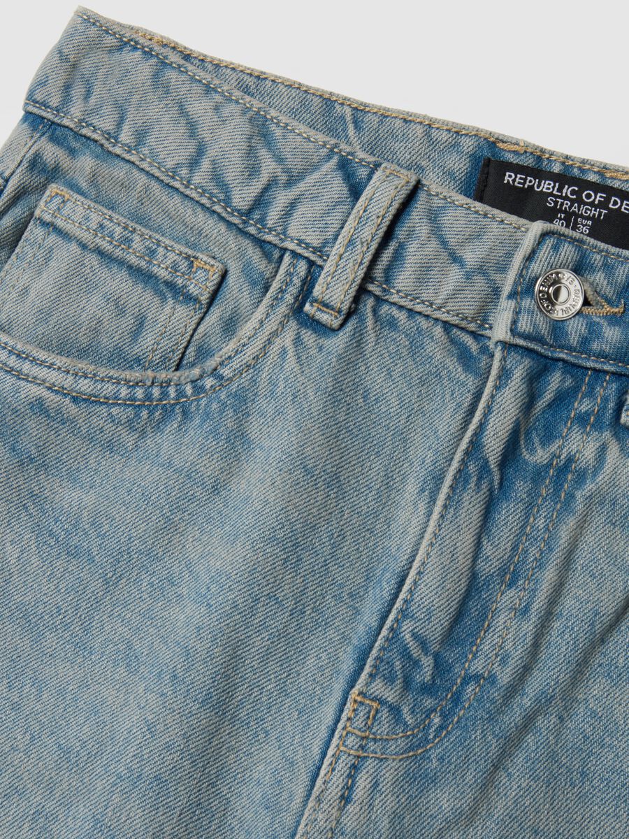 Pure Cotton Blue Straight Fit Jeans_5