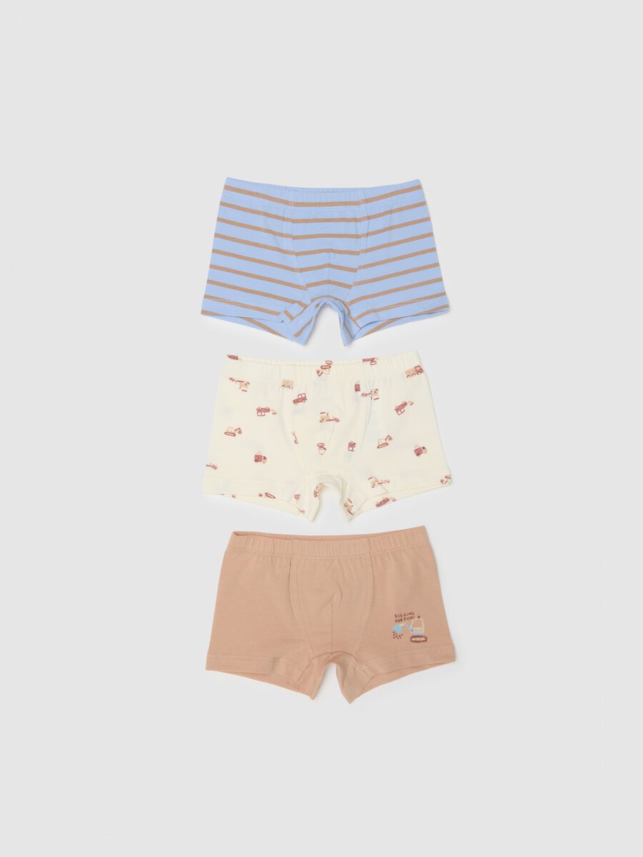 Tripack of multicolour cotton blend regular fit baby boxer shorts_0