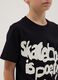Boy's black pure cotton regular fit T-shirt with print_1