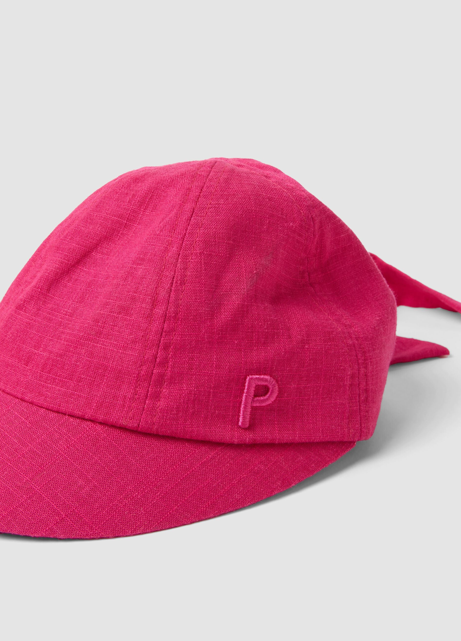 Pink pure cotton cap with peak