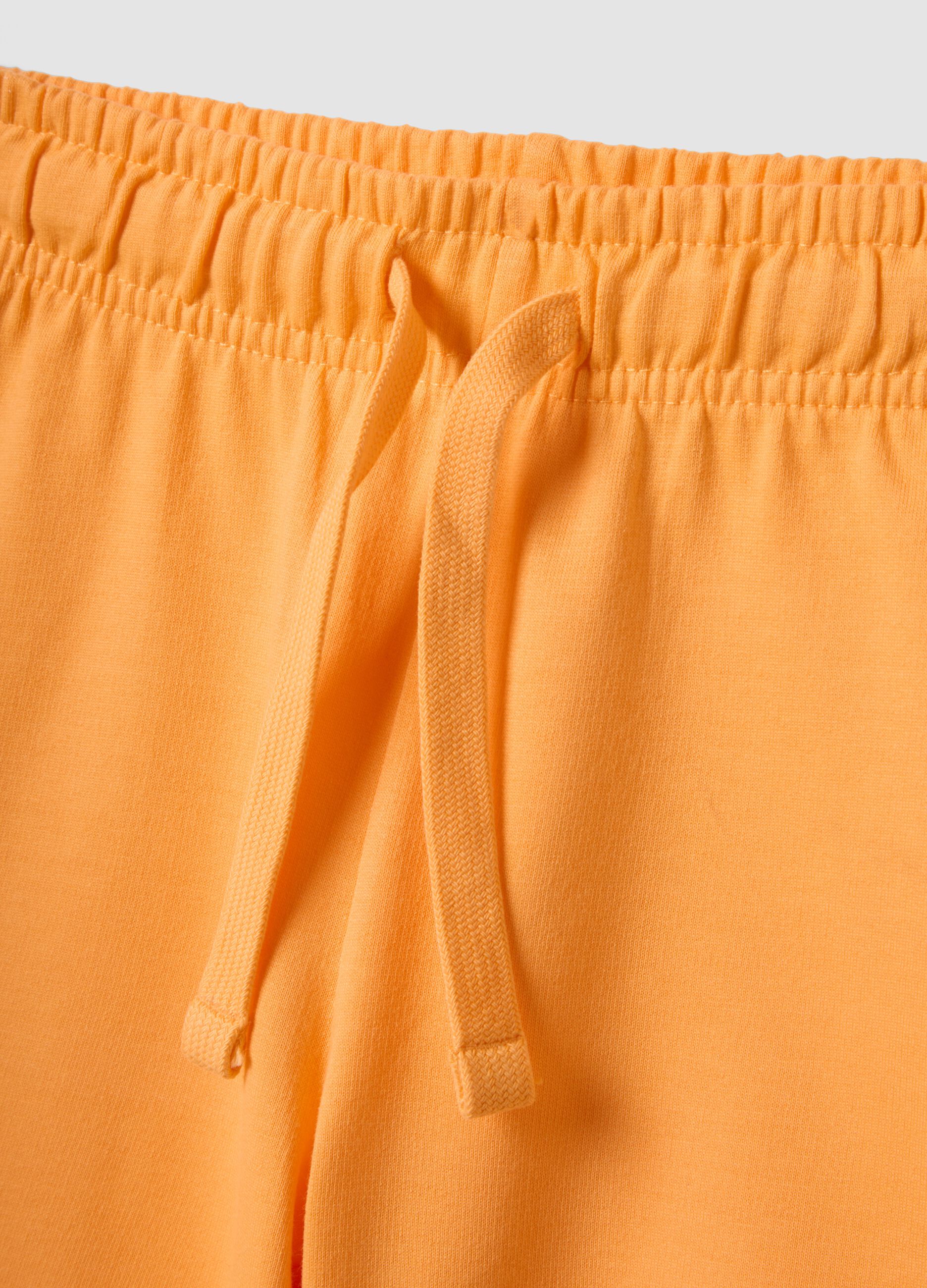 Orange pure cotton kids shorts regular fit