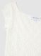 White slim fit cotton blend T-shirt with perforated design_5