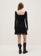 Regular fit black lace dress with square neckline_3