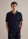 Blue striped regular fit short sleeve cotton polo shirt_0