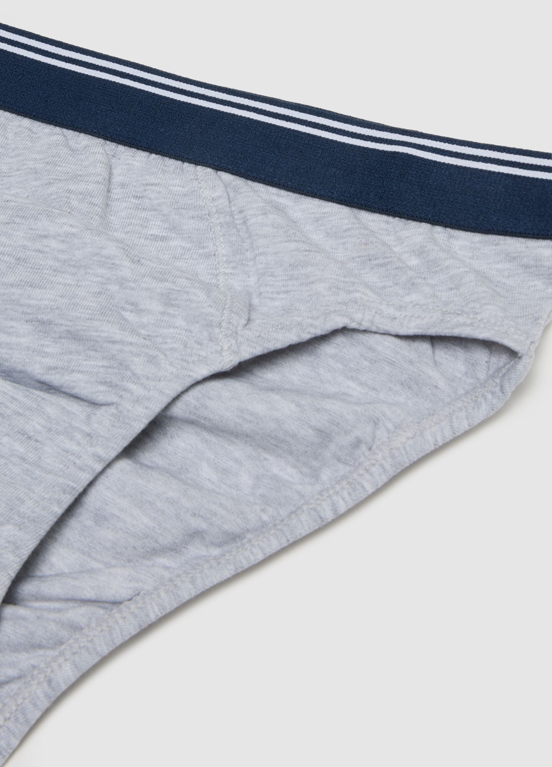 Boys' Grey Stretch Cotton Regular Fit Briefs