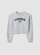 Grey organic cotton sweatshirt with front print for girls_3
